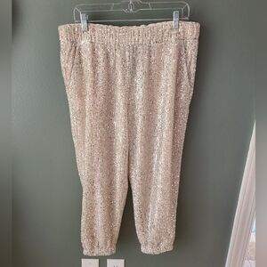 NWT Loft Sequin Joggers, Size Large (Petite)